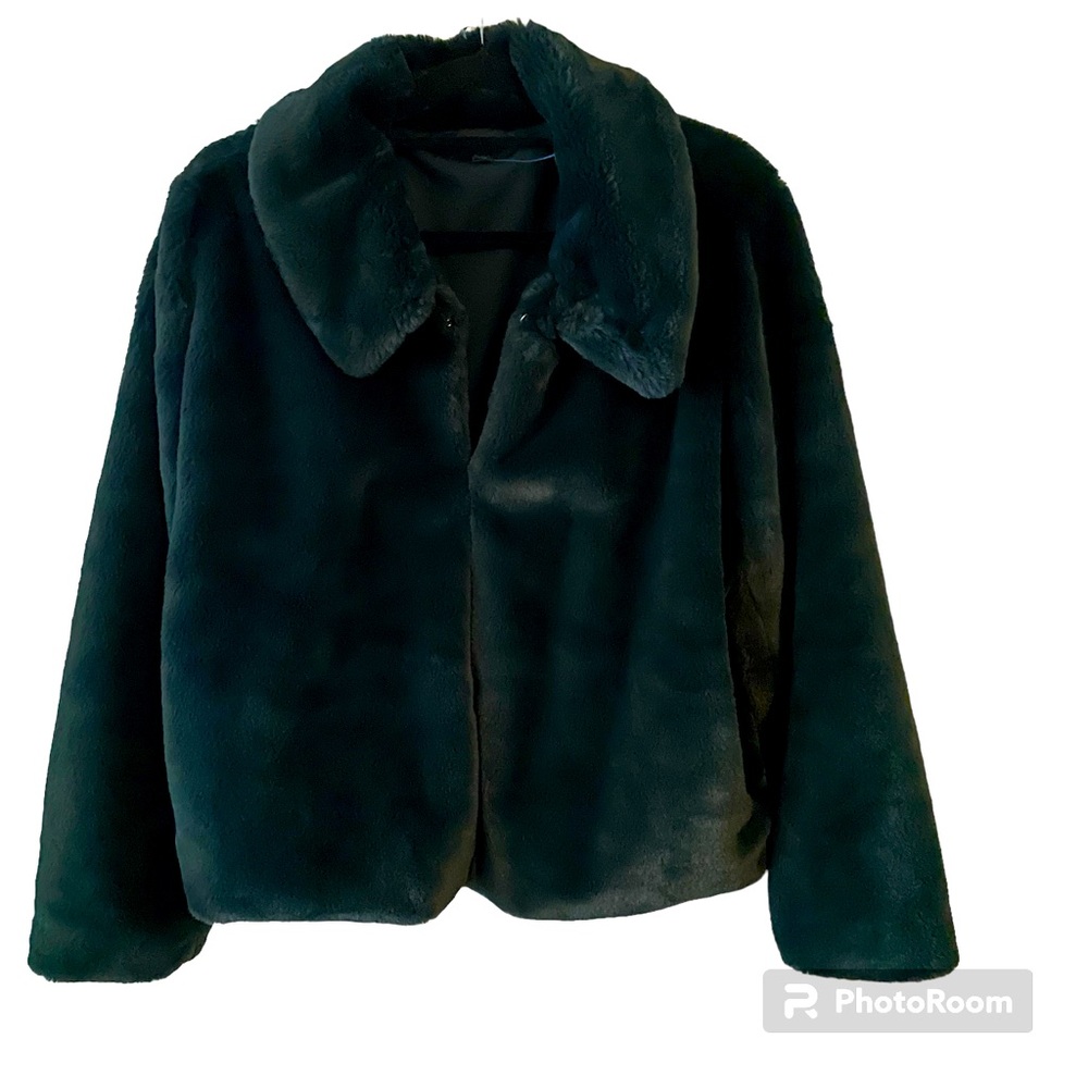 Express Dark Green Teddy Jacket